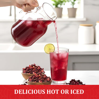 Akshit 5 oz. Dried Hibiscus Flowers (Flor de Jamaica) Tea | Loose Leaf Tea | Caffeine-Free | Vegan Friendly | Fleurs d'hibiscus – Antioxidant Herbal Tea