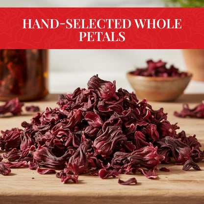 Akshit 5 oz. Dried Hibiscus Flowers (Flor de Jamaica) Tea | Loose Leaf Tea | Caffeine-Free | Vegan Friendly | Fleurs d'hibiscus – Antioxidant Herbal Tea