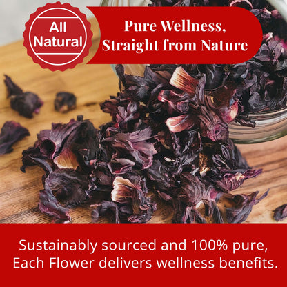 Akshit 5 oz. Dried Hibiscus Flowers (Flor de Jamaica) Tea | Loose Leaf Tea | Caffeine-Free | Vegan Friendly | Fleurs d'hibiscus – Antioxidant Herbal Tea