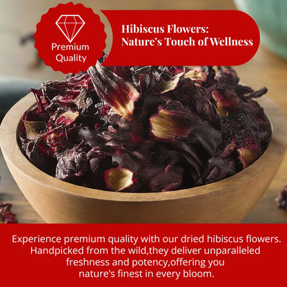 Akshit 5 oz. Dried Hibiscus Flowers (Flor de Jamaica) Tea | Loose Leaf Tea | Caffeine-Free | Vegan Friendly | Fleurs d'hibiscus – Antioxidant Herbal Tea