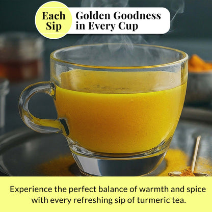 Akshit 75 Natural Turmeric Tea Bags | Peppermint, Lemongrass and Black Pepper Tea Blend, Te De Curcuma, Pure Tumeric Tea blend, Caffeine Free, Stress Relieving Herbal Tea, Non-Gmo. Pack of 1