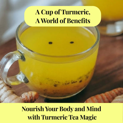 Akshit 75 Natural Turmeric Tea Bags | Peppermint, Lemongrass and Black Pepper Tea Blend, Te De Curcuma, Pure Tumeric Tea blend, Caffeine Free, Stress Relieving Herbal Tea, Non-Gmo. Pack of 1